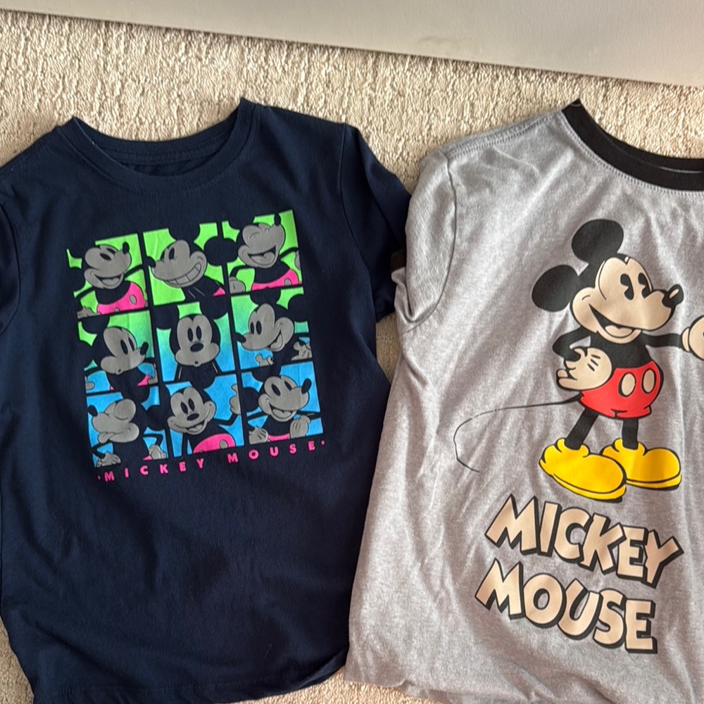 Disney Mickey Mouse Graphic T-Shirts - Navy and Gray